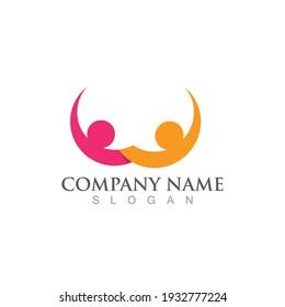 Adoption family care logo vector image