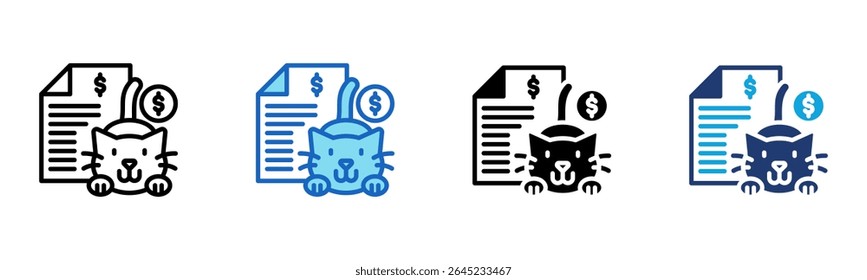 Adoption Fees icon Multi Style Vector Illustration