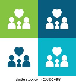 Adoption Flat four color minimal icon set