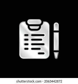 Adoption Form silver plated metallic icon