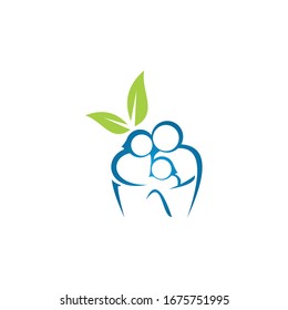 Adoption foundation. Adoption and community care logo template.