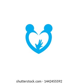 
Adoption and Hand care, social logo template vector