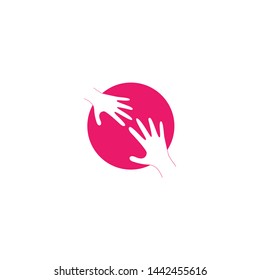 
Adoption and Hand care, social logo template vector