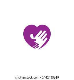 
Adoption and Hand care, social logo template vector