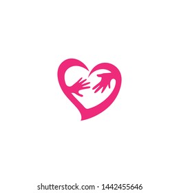 
Adoption and Hand care, social logo template vector