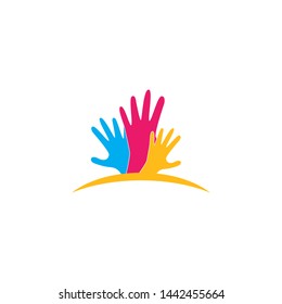 
Adoption and Hand care, social logo template vector