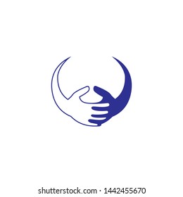 
Adoption and Hand care, social logo template vector