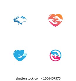 Adoption and Hand care, social logo template vector