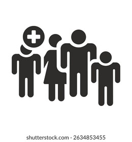 adoption icon, family symbol, flat vector illustration on white background
