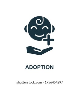 Adoptivsymbol. Einfaches Element aus der Psychologie-Sammlung. Symbol für kreative Adoption für Webdesign, Vorlagen, Infografiken und mehr