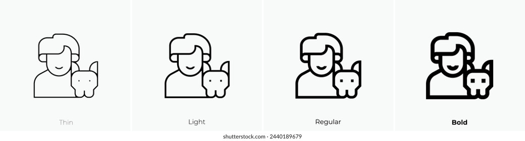 Adoption icon. Thin, Light Regular And Bold style design isolated on white background