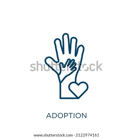 adoption icon. Thin linear adoption outline icon isolated on white background. Line vector adoption sign, symbol for web and mobile