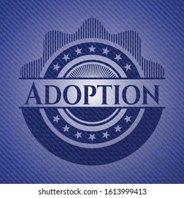 Adoption with jean texture. Vector Illustration. Detailed.