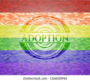 Adoption lgbt colors emblem 