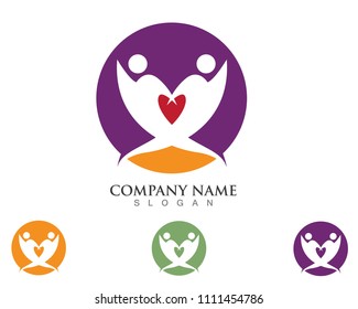 Adoption logo community care Logo template vector icon