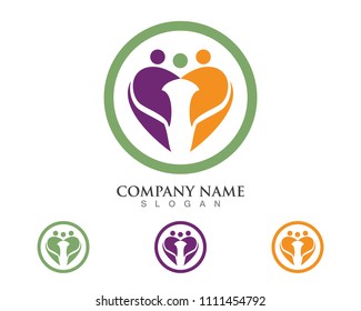 Adoption logo community care Logo template vector icon