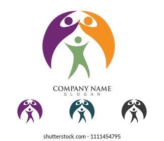 Adoption logo community care Logo template vector icon