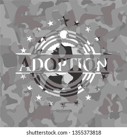 Adoption on grey camo pattern