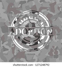 Adoption on grey camo texture