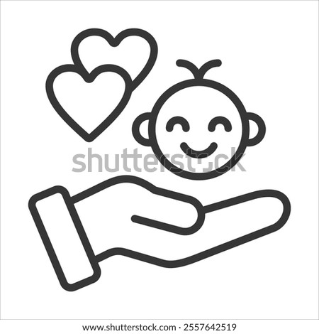 Adoption Outline Icon Vector Illustration