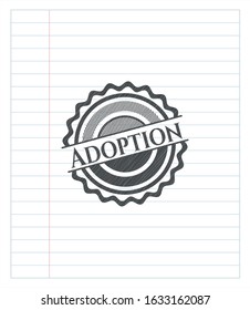 Adoption pencil draw. Vector Illustration. Detailed.