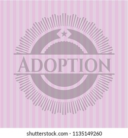 Adoption pink emblem. Retro