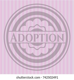 Adoption pink emblem. Retro