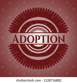 Adoption red emblem. Retro