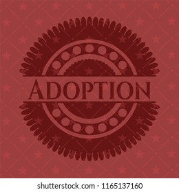 Adoption red icon or emblem