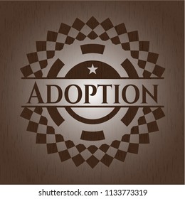 Adoption retro style wood emblem