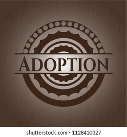 Adoption retro wooden emblem