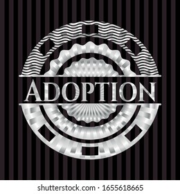 Adoption silvery emblem. Vector Illustration. Mosaic.