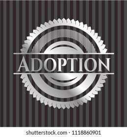 Adoption silvery shiny emblem