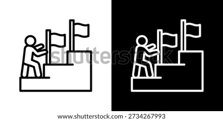 Adoption Stage Icon In Black and White Line Style