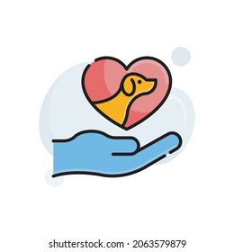 Adoption Vector filled outline Icon Design illustration. Veterinary Symbol on White background EPS 10 File