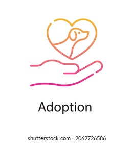 Adoption Vector gradient Icon Design illustration. Veterinary Symbol on White background EPS 10 File