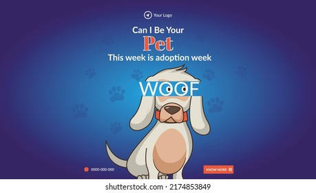 Adoption week landscape banner design template.