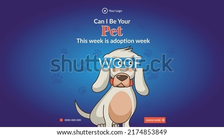 Adoption week landscape banner design template.