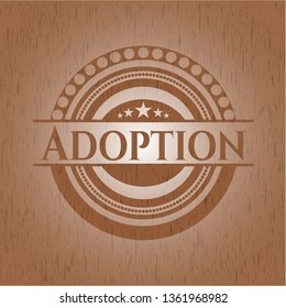 Adoption wooden emblem. Retro