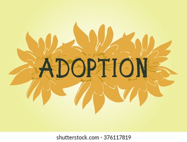 Adoption word. Lettering.