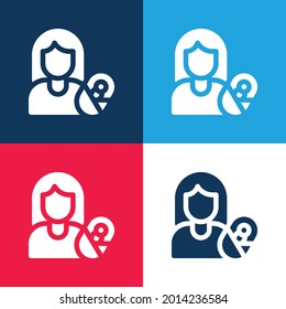 Adoptive Mother blue and red four color minimal icon set
