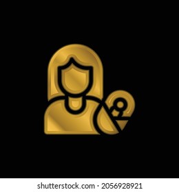 Adoptive Mother gold plated metalic icon or logo vector