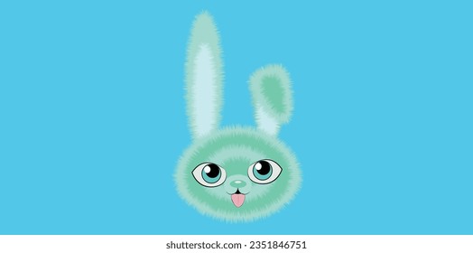 Adorable 2D cartoon rabbit illustration made with Adobe Illustrator