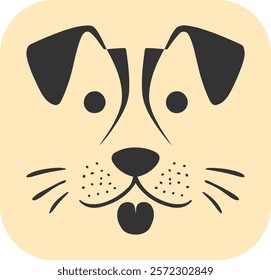 Adorable Abstract Dog Face Art with Whimsical Features