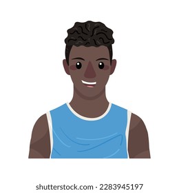Adorable African-American boy on white background
