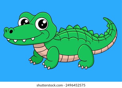 Adorable Alligator Vector Graphic For Web And Print , Premium Alligator Illustration For All Creative Projects. This premium Alligator illustration design perfect for print materials.