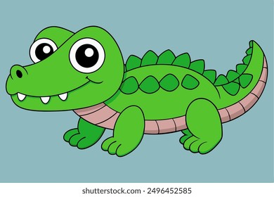 Adorable Alligator Vector Graphic For Web And Print , Premium Alligator Illustration For All Creative Projects. This premium Alligator illustration design perfect for print materials.