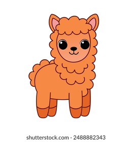 Adorable Alpaca Vector Illustration - Cartoon, Line Art, Clipart Design for Pintables