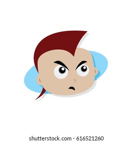 Adorable and amazing cartoon superhero head in classic expression vector art