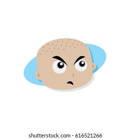 Adorable and amazing cartoon superhero head in classic expression vector art